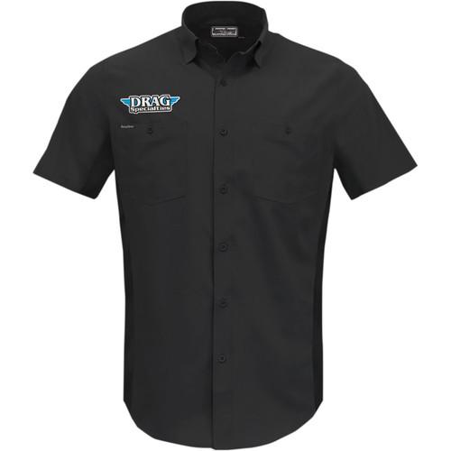 Throttle Threads #DRG31ST26BKSM - Drag Specialties Vented Shop Shirt - Black - Small