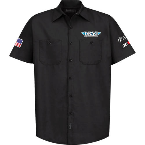 Throttle Threads #DRG32ST24BKSR - Drag Specialties House 25 Shirt - Black - Small