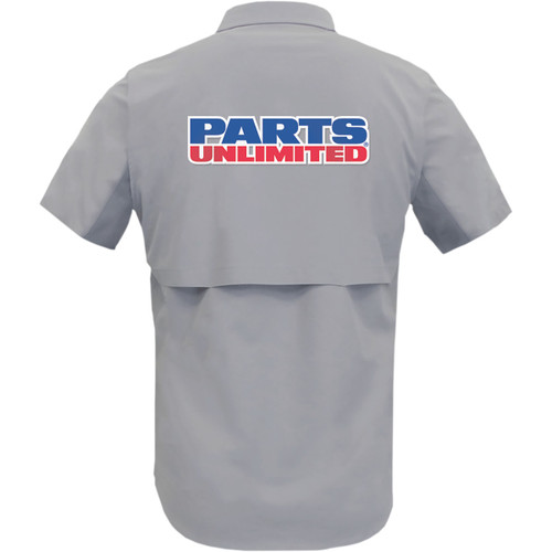 Throttle Threads #PSU37ST26GY4X - Parts Unlimited Vented Shop Shirt - Gray - 4XL