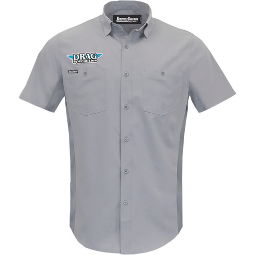 Throttle Threads #DRG31ST26GY3X - Drag Specialties Vented Shop Shirt - Gray - 3XL