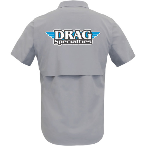 Throttle Threads #DRG31ST26GY3X - Drag Specialties Vented Shop Shirt - Gray - 3XL
