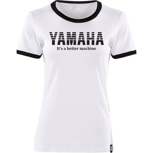 Yamaha Apparel #NP21S-L1793-2X - Women's Yamaha Vintage T-Shirt - White/Black - 2XL
