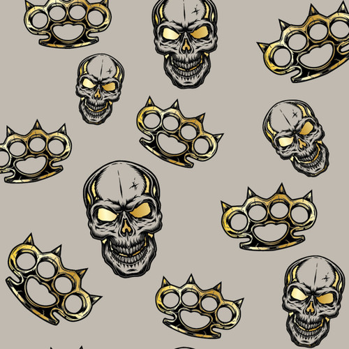 ZAN Headgear #Z211 - Flydanna® Head Wrap - Greige Spiked Brass Knuckles