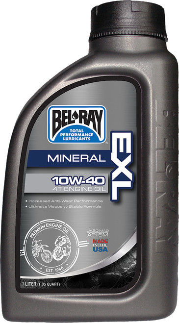 Bel-ray #99090-B1LW - EXL Mineral OIL 10w40 4T 1L (12/Case Sold EA)