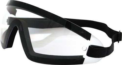 Bobster #BW201C - Wrap Around Sunglasses Black W/Clear Lens