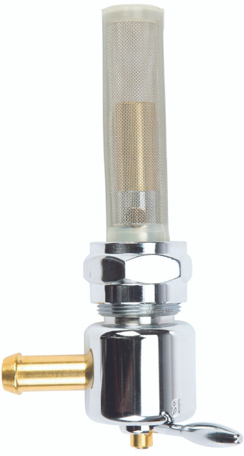 Harddrive #022600 - Round Petcock 22mm Bung Right Spigot Chrome