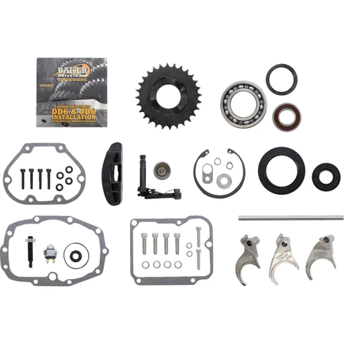 Baker Drivetrain #DD6-411PL-02 - Direct Drive Gear Set - 6-Speed - Polished - '01-'06 Softail/Dyna