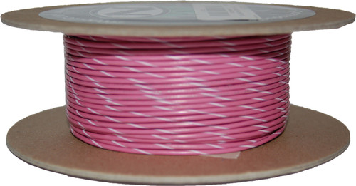 Namz Custom Cycle #NWR-109-100-20 - 100' Spool 20-Gauge Wire (Pink/White Stripe)