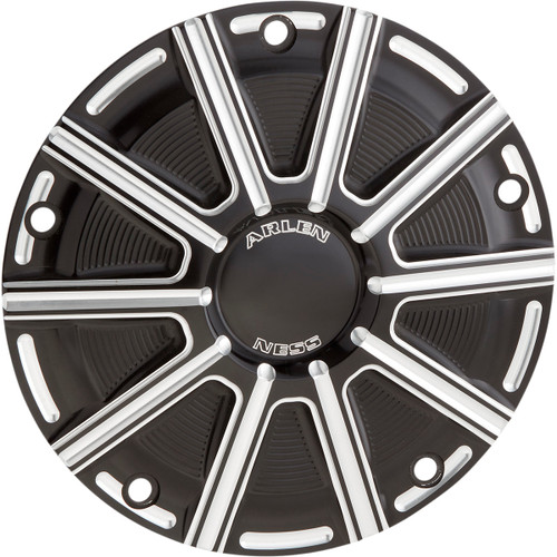 Arlen Ness #700-002 - 10-Gauge Derby Cover - Black/Machined - Touring/Trike