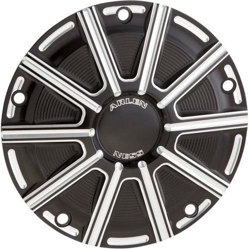Arlen Ness #700-018 - 10-Gauge Derby Cover - Black/Machined - Big Twin