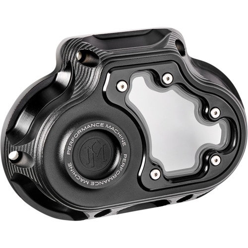 Performance Machine (PM) #0177-2081M-SMB - Transmission Side Cover - Vision - Black Ops™ - M8 Softail