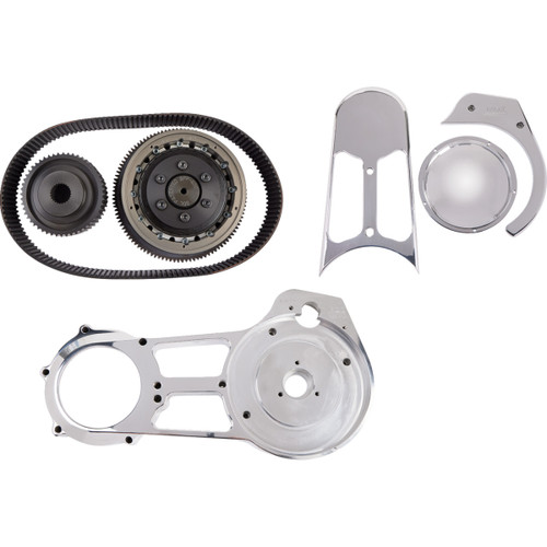 Belt Drives LTD. #EVO-8S - Open Belt Drive Kit - Polished - 2-3/4"