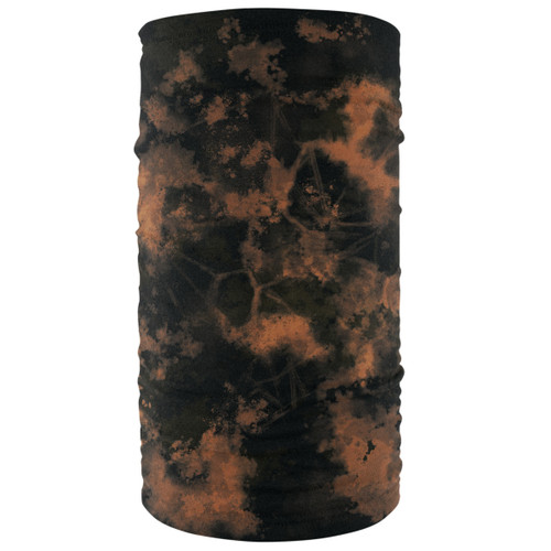 Zan #TF774 - Motley Tube Fleece Lined Black & Brown Tie Dye
