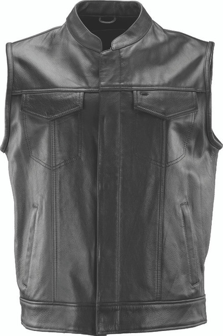 Kuryakyn #094400 - Leather By River Road Vandal Club Vest Black - Large