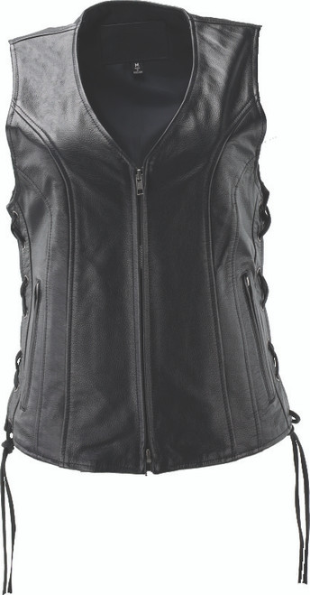 Kuryakyn #094448 - Leather By River Road Sapphire Leather Vest Black Womens - 2XL