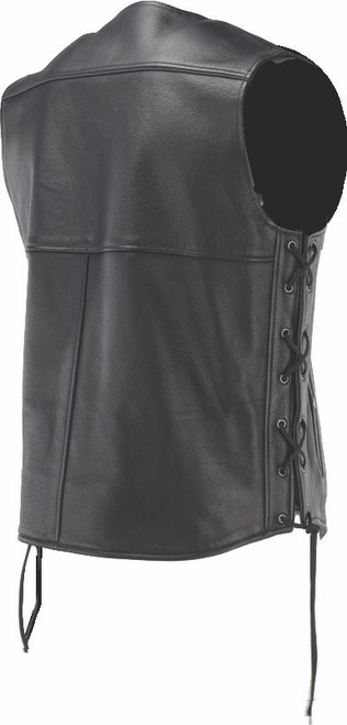 Kuryakyn #094433 - Leather By River Road Old Skool Leather Vest Black - Large
