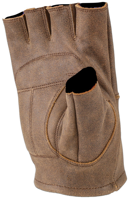 Kuryakyn #094460 - Leather By River Road Buster Vintage Shorty Gloves Black - Small