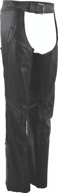 Kuryakyn #094425 - Leather By River Road Plains Leather Chaps Black Womens - Small
