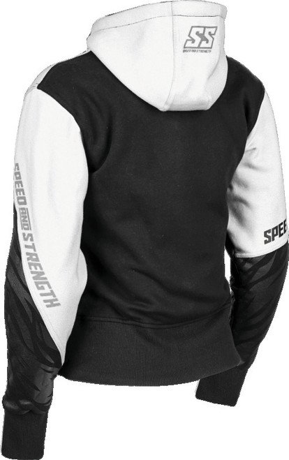 Speed and Strength Cat Outa Hell Hoody White/Black Womens - XS - #884456
