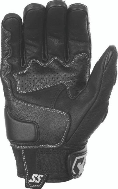 Speed and Strength Twist of Fate Leather Gloves Black/White - Small - #892325