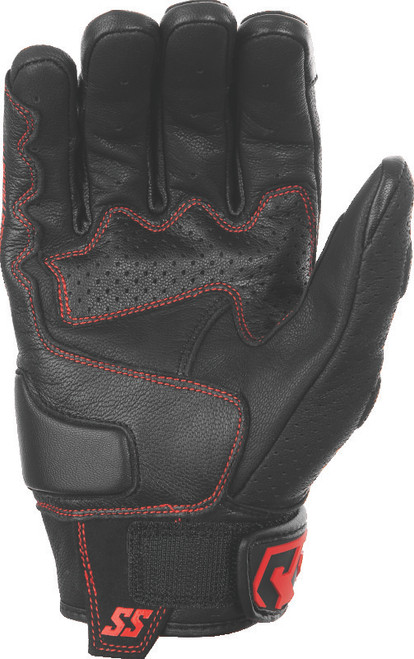 Speed and Strength Twist of Fate Leather Gloves Black/Red - Small - #892320
