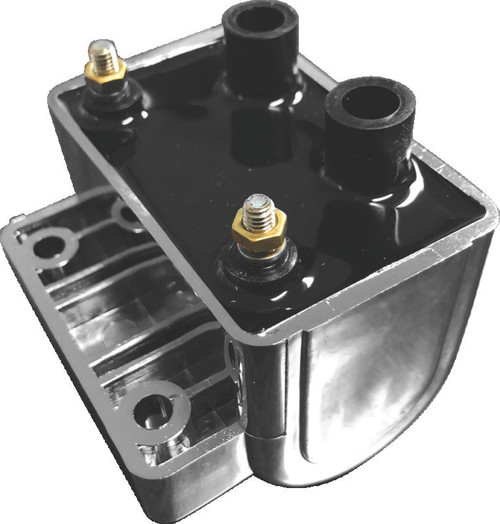 Twin Power 65-79 Big Twin and XL Ignition Coil Chrome Replaces H-D1609-65A 5 Ohm