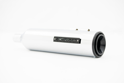 Rinehart Racing 500-1100 - 4.5" HP45 Slip-On Muffler For Harley Touring - Chrome with Black End Caps
