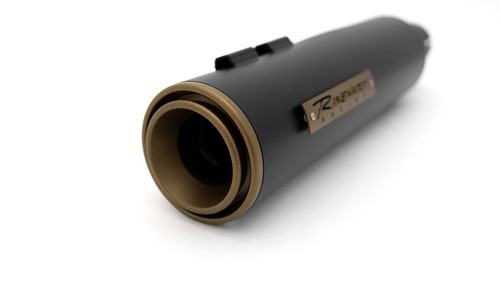 Rinehart Racing 500-1101 - 4.5" HP45 Slip-On Muffler For Harley Touring - Black with Bronze End Caps