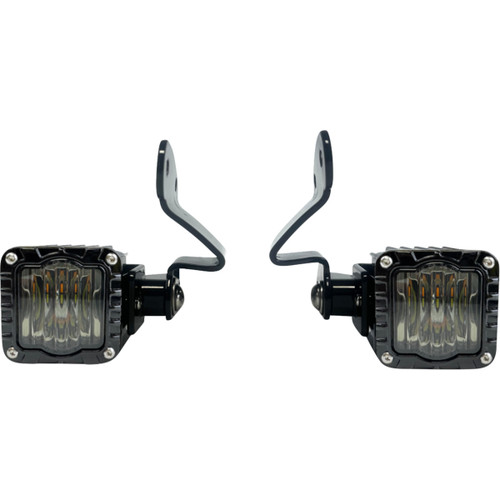 Custom Dynamics #SD-23RG-FT-AW  - Front Turn Signals - Shark Demon® - LED - Amber/White - Smoke