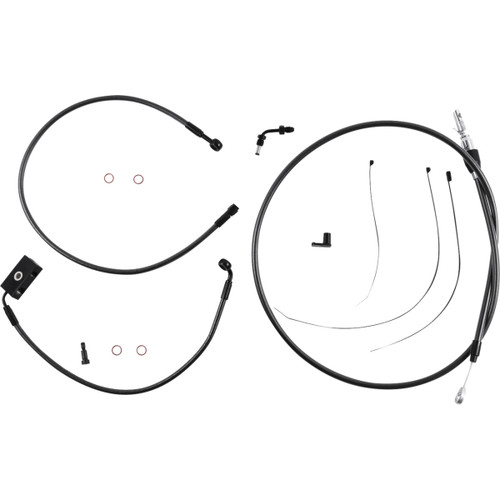 Magnum Shielding #4871256 - Black Pearl™ Designer Handlebar Installation Kit - 6" - '18-'24 Softail