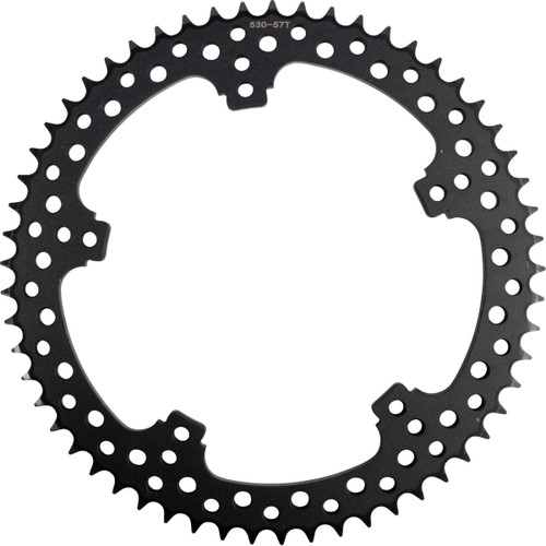 Arlen Ness #300-204 - Rear Sprocket - Jagged - 57 Tooth - Black - FLT/FLH
