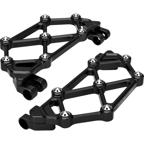 Arlen Ness #410-045 - Mini Diamond Floorboards - Driver - Black - FLT
