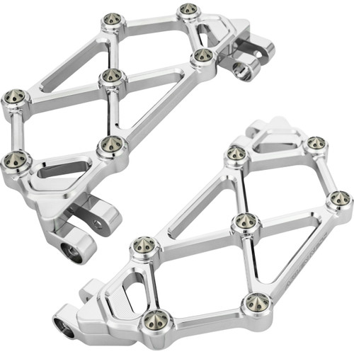 Arlen Ness #410-046 - Mini Diamond Floorboards - Driver - Chrome - FLT