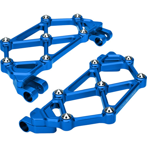 Arlen Ness #410-047 - Mini Diamond Floorboards - Driver - Blue - FLT