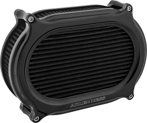 Arlen Ness #600-169 Stage 2 Oval Air Cleaner Kit - All Black