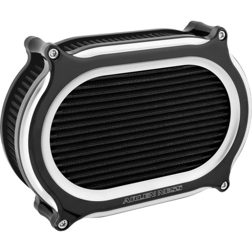 Arlen Ness #600-176 - Stage 2 Oval Air Cleaner Kit - Black
