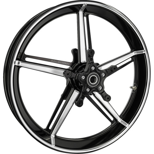 Arlen Ness #91-653 - Wheel with Hub/Adapter - Factory 24 - Front - Black/Contrast Cut - 19x3.25