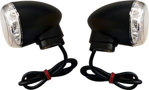 Drag Specialties Turn Signal - Rear - Clear/Amber - Black