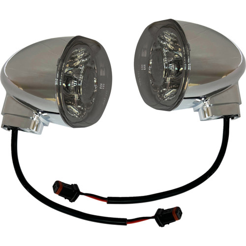 Drag Specialties - Turn Signal - Rear - Smoke/Amber - Chrome