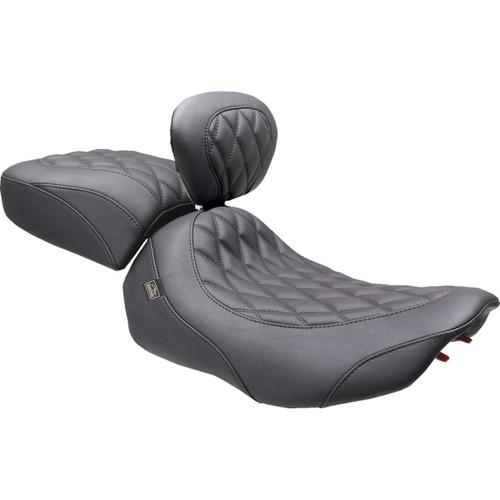 Mustang #89503 - Wide Tripper™ Seat - Solo - Black Stitching - FLT/FLH '23-'25
