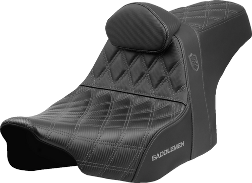Saddlemen Pro Series SDC Performance Seat - Gray Stitching - w/ Backrest - FLT/FLH '23-'25