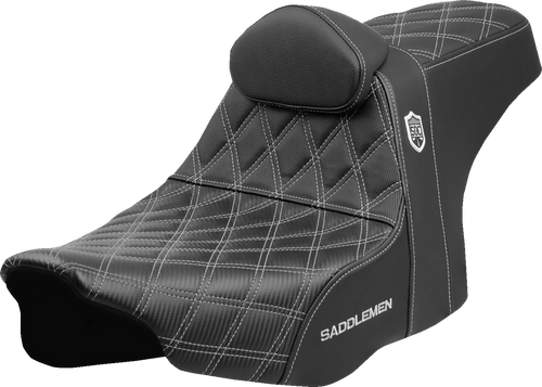 Saddlemen Pro Series SDC Performance Seat - Silver Stitching - w/ Backrest - FLT/FLH '23-'25