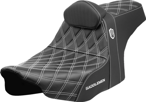Saddlemen Pro Series SDC Performance Seat - White Stitching - w/ Backrest - FLT/FLH '23-'25