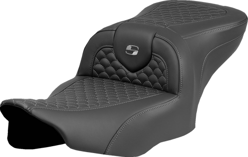 Saddlemen Roadsofa Seat - Dragon Scale Stitch - Dark Gray Stitch - w/o Backrest - FLTR/FLHX '23-'24