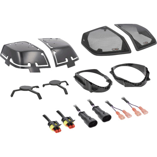 Saddle Tramp #BC-HDC69-2 - Saddlebag Lid with Speaker Cutouts - Rear - FL