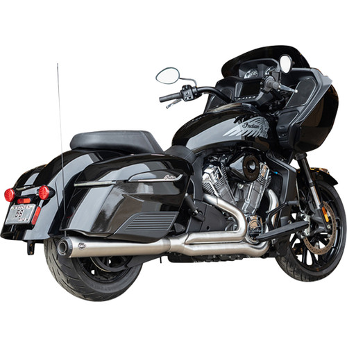 S&S Cycle #550-1132 - 2-into-1 Qualifier Exhaust System - Brushed Stainless Steel - 49 State - Indian with PowerPlus