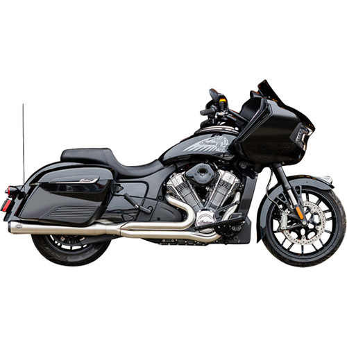 S&S Cycle #550-1132 - 2-into-1 Qualifier Exhaust System - Brushed Stainless Steel - 49 State - Indian with PowerPlus