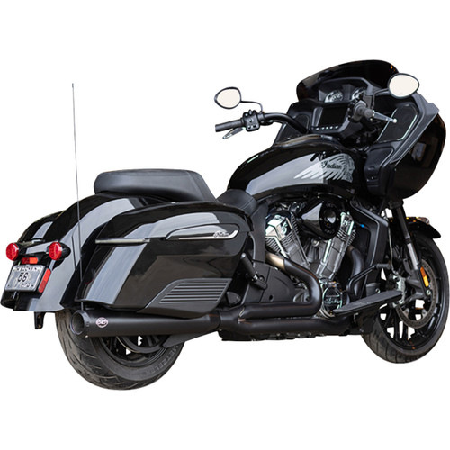 S&S Cycle #550-1131 - 2-into-1 Qualifier Exhaust System - Guardian Black - Race Only - Indian with PowerPlus