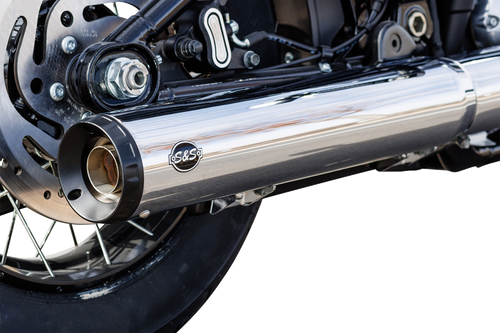 S&S Cycle #550-1160 - Grand National Slip-On Muffler - 50 State - 4" Chrome - M8 Softail