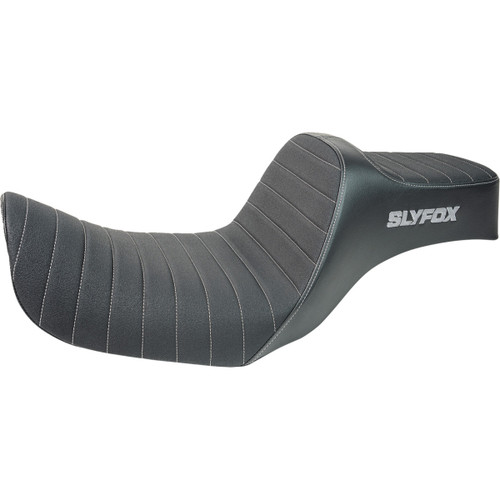Slyfox #4694B-slyfox - High Noon Seat - Vinyl - Classic Stitch - Gray Logo - Dyna '12-'16